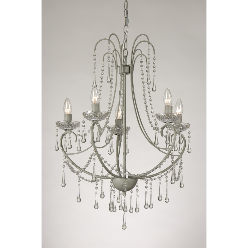 Doubleday 5 - Light Candle Style Chandelier, Grey Taupe