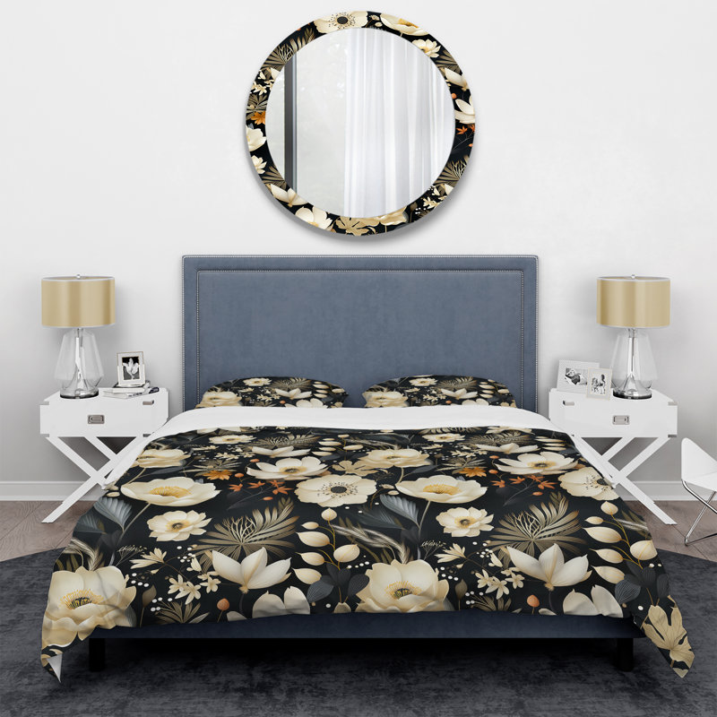 Ensemble de housse de couette Modern Florals, Housse de couette pour grand lit et 2 taies décor
