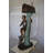Boy Sitting on a Tree with Mailbox Bronze Statue -  Size: 22"L x 23"W x 49"H. 