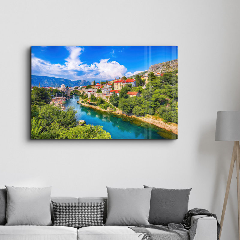 Peinture murale élégante en verre trempé 18,1 po x 28,3 po | 100% verre trempé, épaisseur: 0,16 pouce | Imprimé UV pour des couleurs éclatantes et une durabilité | Parfait pour la décoration intérieure et l'esthétique moderne