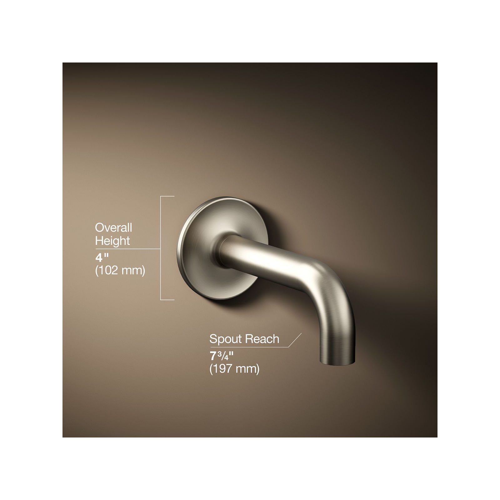 Purist Wall Mounted Tub Spout, Vibrant Brushed Nickel