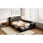 Queen Sized Upholstered Platform Bed With 2 Reading Lights, Black. Fine Pu Leather Upholstery. Generous Area For Rest And Relaxation. Adjustable Headboard Black Size Two Lights. Spacious Serene
