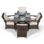 Karas 4 - Person Patio Dining Set Umbrella Hole Included Square Table with Cushions Included-39926014