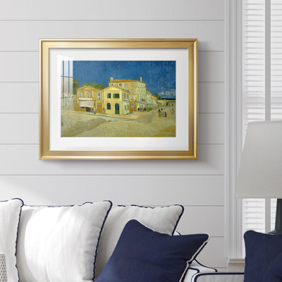 The Yellow House (The Street)-Vincent van Gogh-Framed Print with Mat and glass-1888