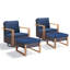 Ensemble de conversation d'extérieur 4 pièces avec chaises berçantes et repose-pieds en osier Twellwell-1807245346-1807245347