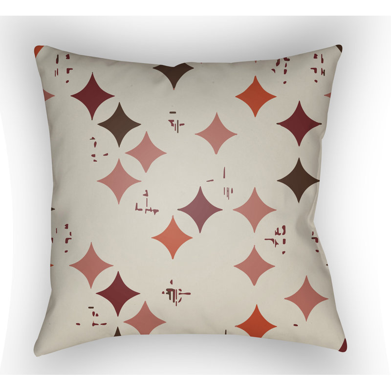 Moderne Geometric Indoor/Outdoor Throw Pillow, 22" H  x 22" W x 5" D, Red