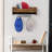 Wall Mounted Floating Shelf with 10 Hat Hooks