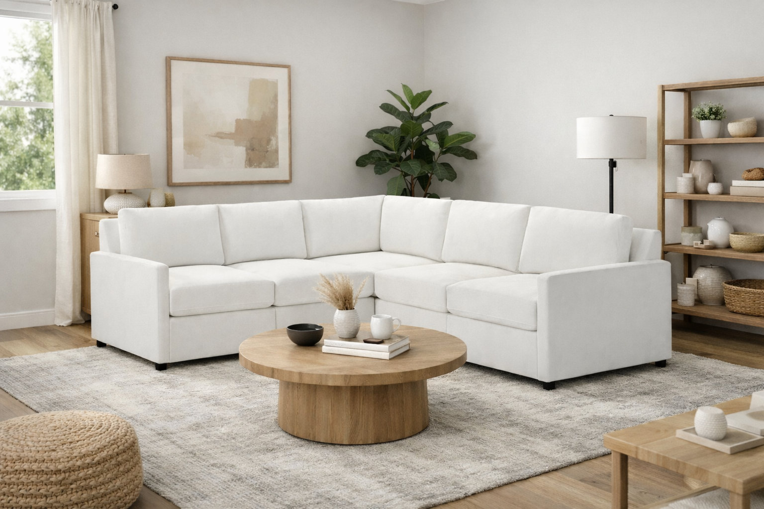 Damari Sectional, John Flour Performance Linen Blend