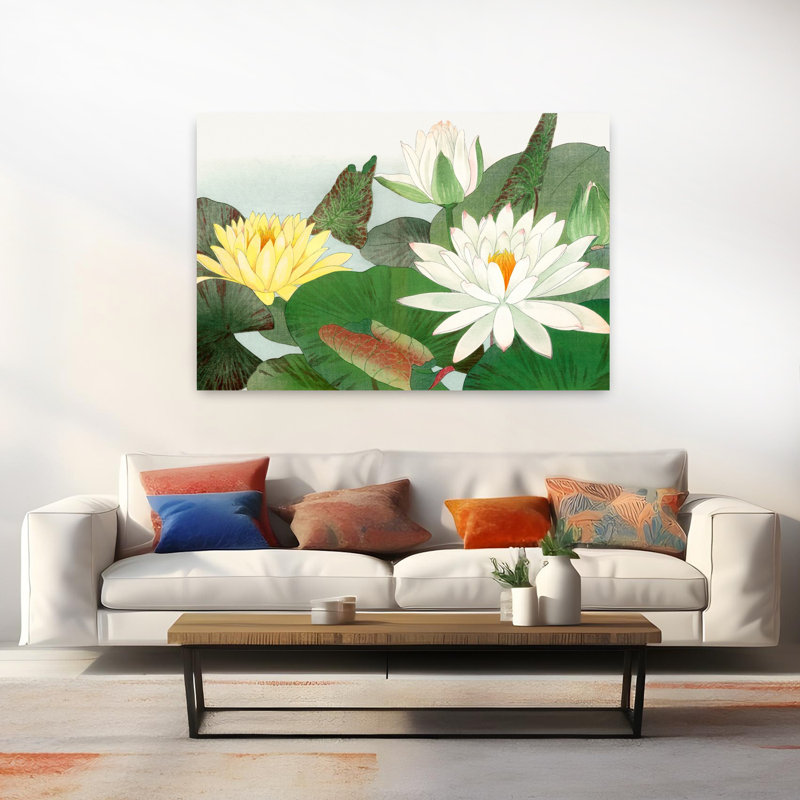 Art contemporain contemporain abstrait fleur de lotus, H 60 po x l 40 po