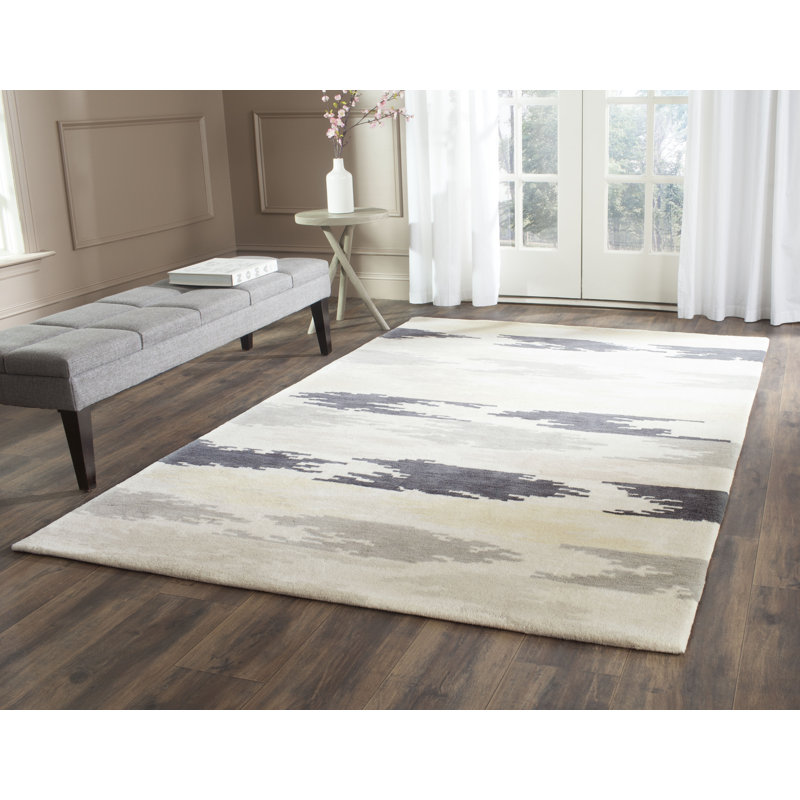 Mesa Verde Hand Tufted Wool And Viscose Abstract Rug, Rectangle 5' x 8'