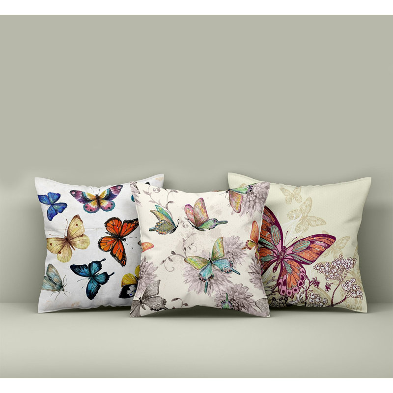 Ensemble de housses de coussin élégantes (3 pièces), 50% coton, 50% polyester | Lavable à la machine, repassable, impression numérique | Parfait pour la décoration intérieure, le salon et la chambre à coucher