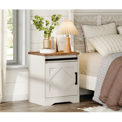 1-Drawer Manufactured Wood Nightstand with Cabinet