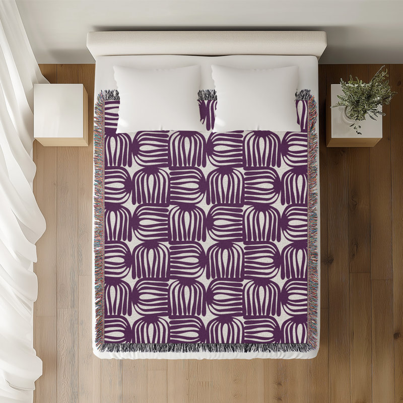Jeté en coton Hami, 60 po x 80 po, Violet