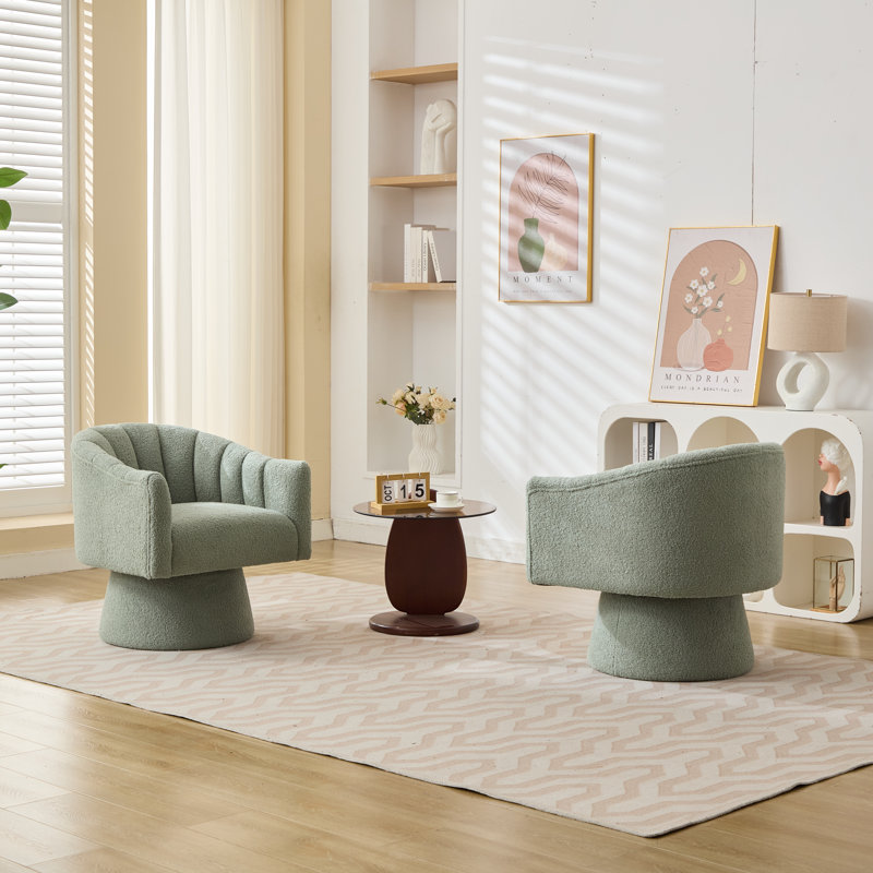 Swivel Barrel Chair, Green