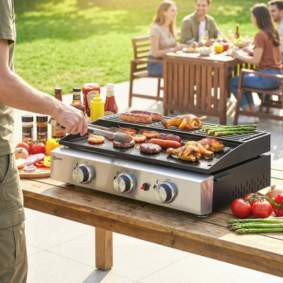 Outsunny 3 - Burner Countertop, Portable 25590 BTU BTU Gas Grill