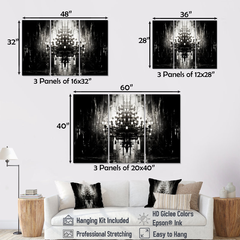 Ensemble d'art mural Bilel, Toile tendue, H 40 po x l 60 po x P 1 po