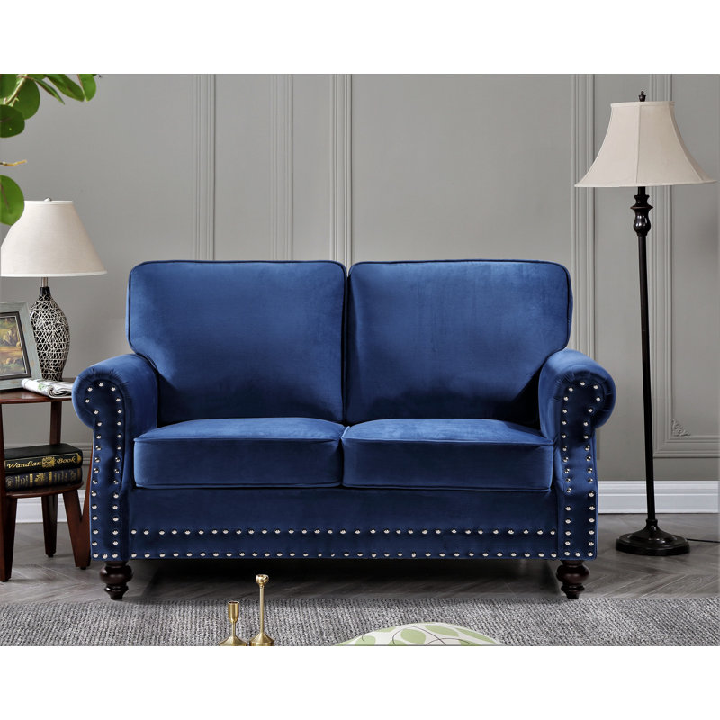 Canapé Keagan, H 37,4 po x l 61,42 po x P 33,9 po, Bleu foncé