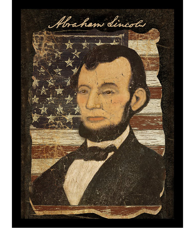 «Abraham Lincoln» par Beth Albert, affiche vintage encadrée, H 24 po x l 18 po x P 1 po