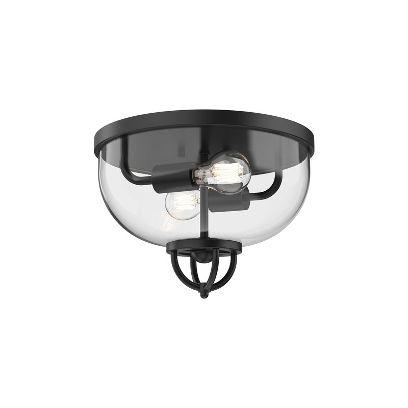 Plafonnier encastré en verre Alwaleed, Noir mat