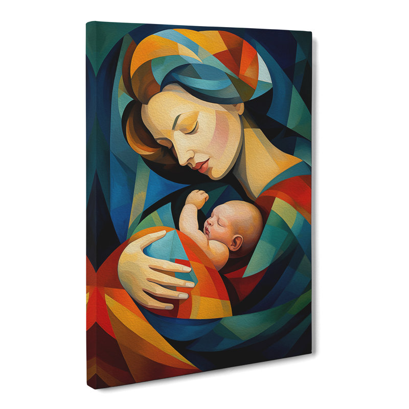 Mother And Baby Cubism - Wrapped Canvas, 76cm H x 50cm W x 3cm D