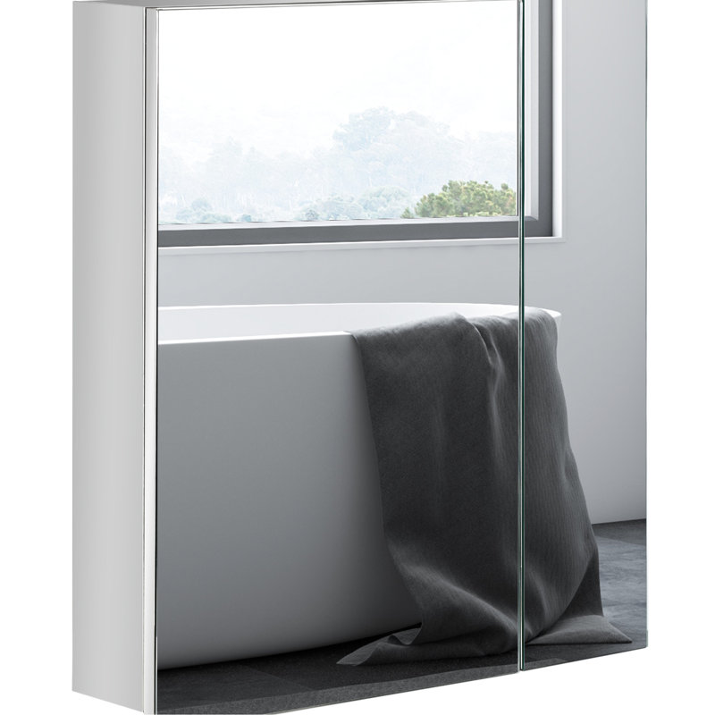 Armoire de rangement en acier inoxydable avec miroir pour une conception polyvalente