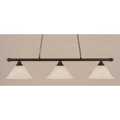 Luminaire suspendu linéaire à 3 lumières pour table de billard Mendez