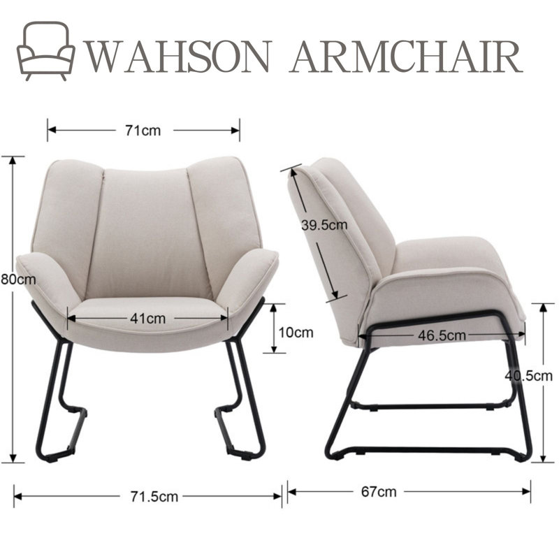 Sacoyia Upholstered Armchair, Beige