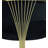 Maycol 22 Inch Side Dining Chair, Gold Base, Padded Black Velvet