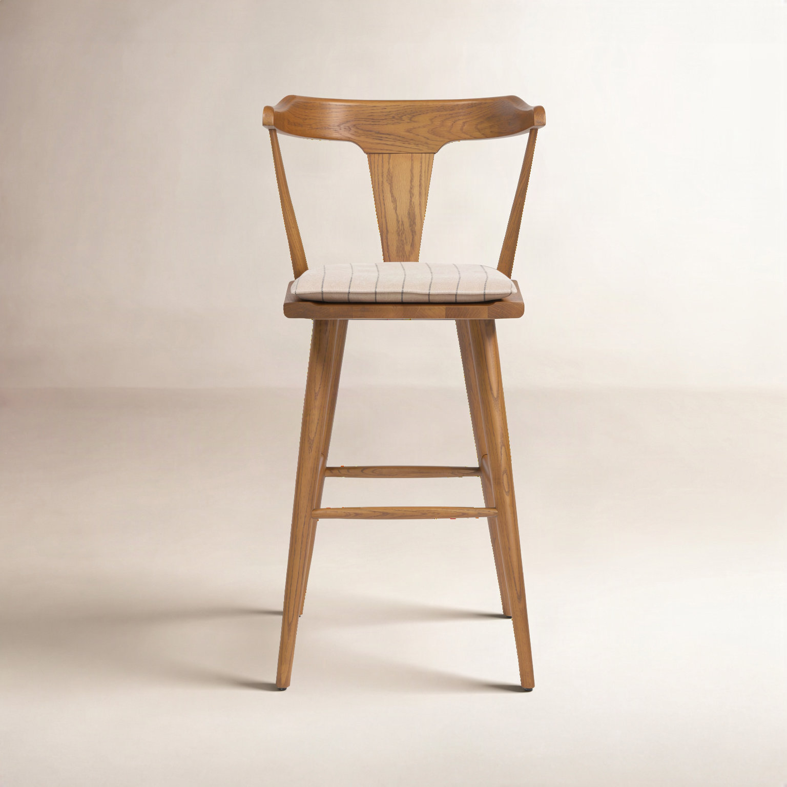 Boid Bar and Counter Stool, Counter Stool (25.21" Seat Height), Lavon Flint/Linen Blend, Black Oak