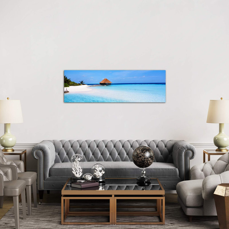 Beach Scene The Maldives - Wrapped Canvas Panoramic Print, 121.92 cm H x 40.64 cm W x 1.91 cm D