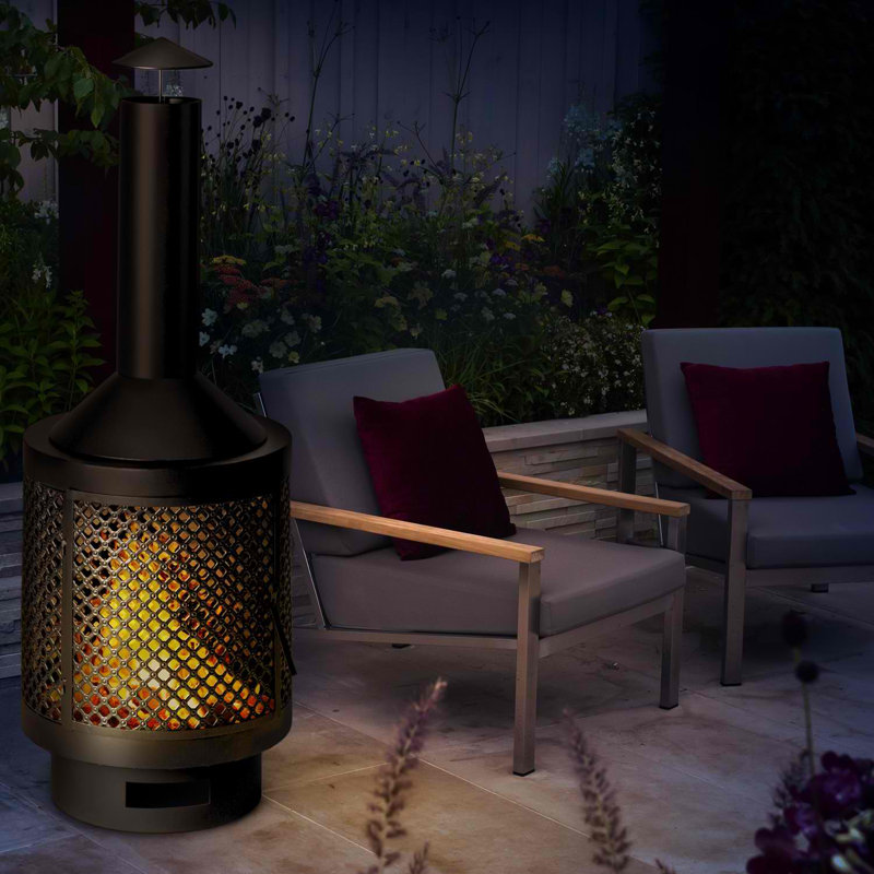 Round Steel Smokeless Chimnea