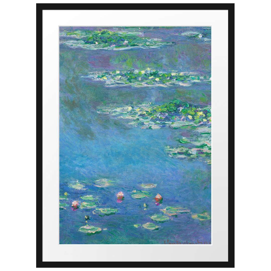 Gerahmtes Poster Seerosen IX von Claude Monet