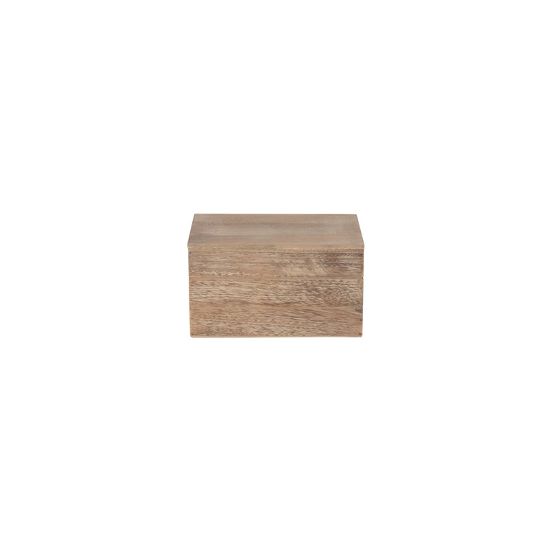 Wooden Lidded Storage Box with Heart Cut Outs, 20cm W x 30cm D, Natural
