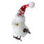 Figurine de Noël 6 po Hibou blanc et rouge en chapeau nordique avec ailes de brindilles