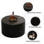 Table basse ronde en verre trempé noir foncé, décor moderne avec rangement dissimulé pour le salon