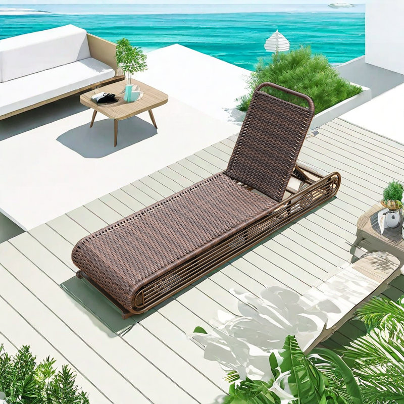 Bremble Outdoor Wicker Chaise Lounge