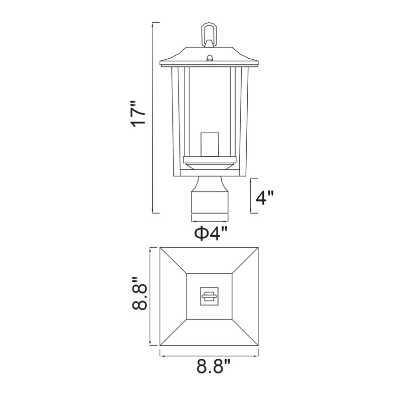 Ivette Classic Outdoor 1-Light Lantern Head for Walkway, Patio, and Garden