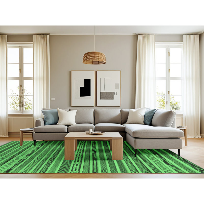 Kelina Washable Geometric Indoor Rug, Rectangle 8' x 12'