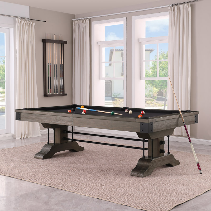 Table de billard Manchester, Bleu marine résistant à l'eau, Non, Brun patiné