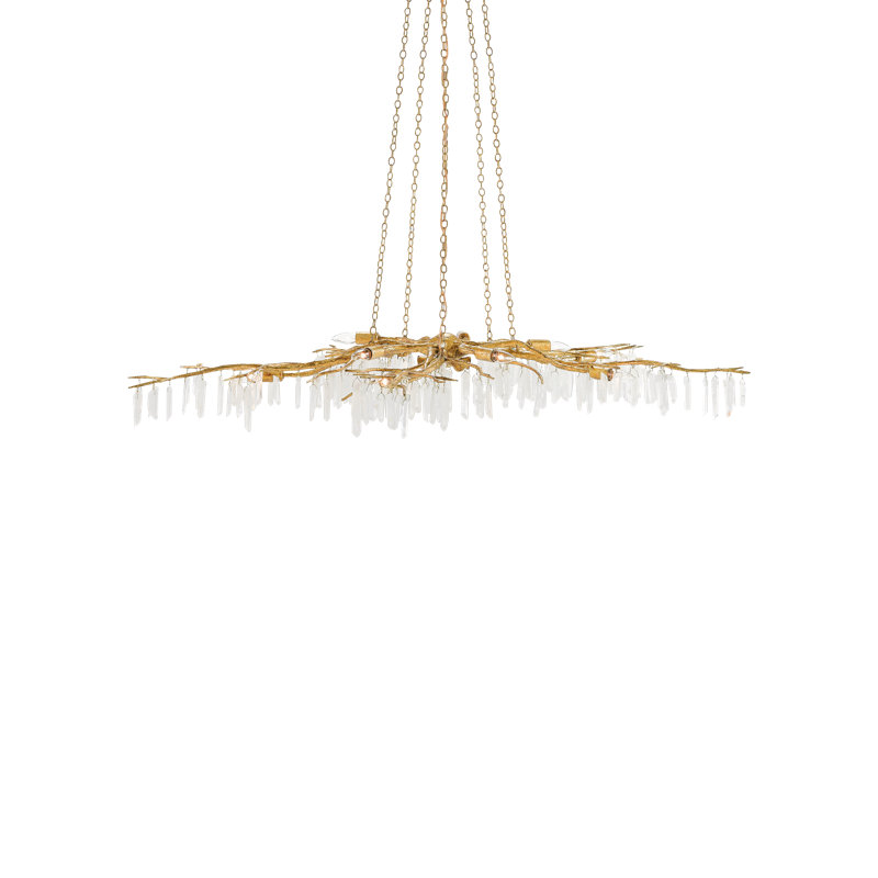 Lustre unique à 10 lumières avec détails en cristal Aviva Stanoff