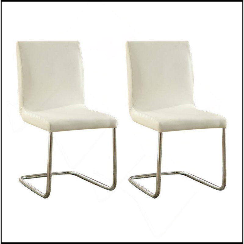 Chaises de salle à manger en métal chromé 2 pièces Modern Elegance