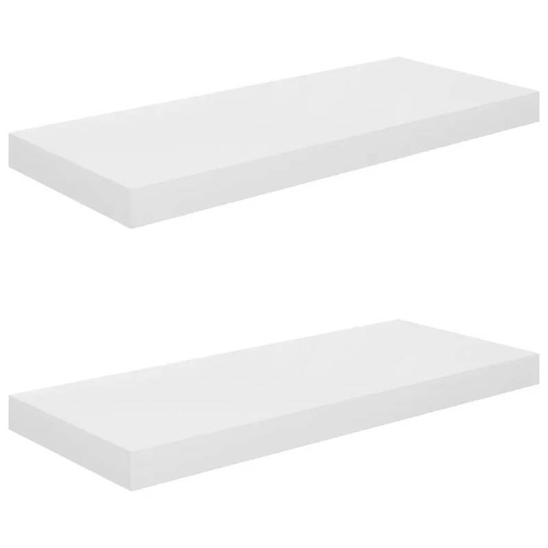 Arson 2 Piece Floating Shelf, 3.8cm H x 23.5cm W x 60cm D, High Gloss White