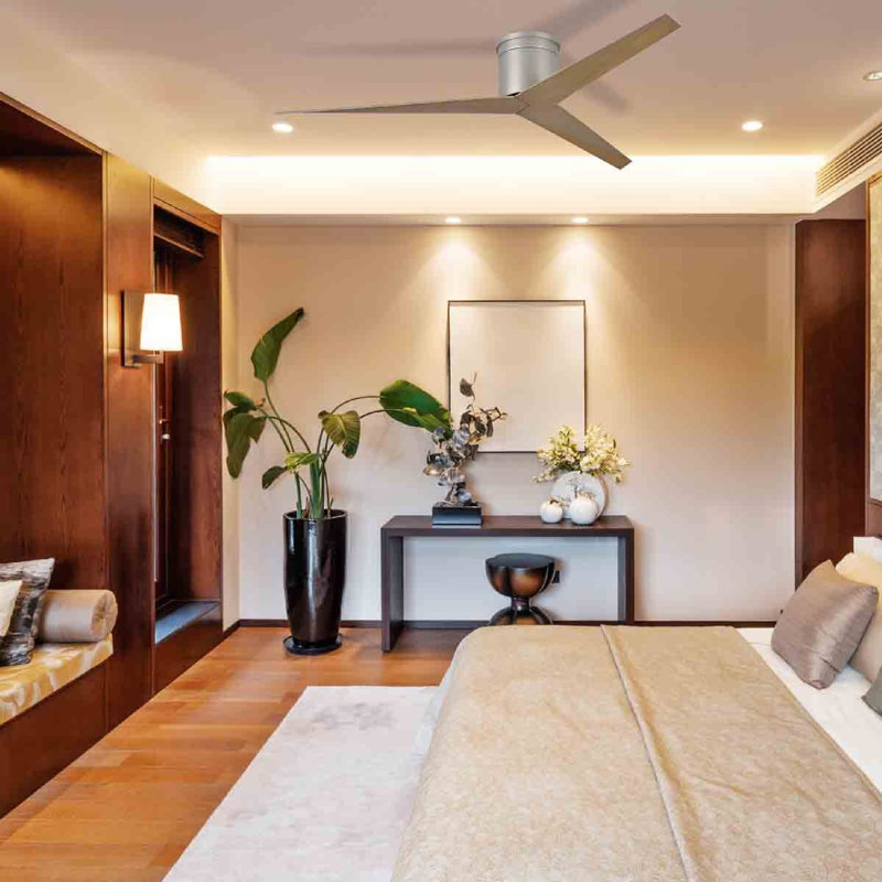 Eliza Ceiling Fan, Gloss White, Brushed Nickel