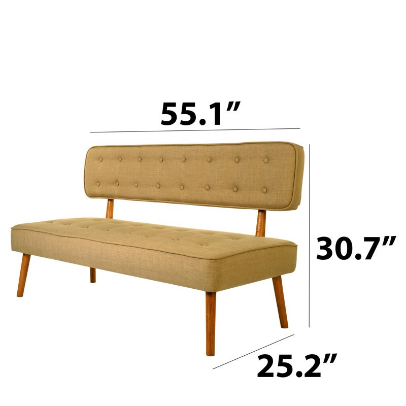 Banc rembourré en polyester, Brun laiteux