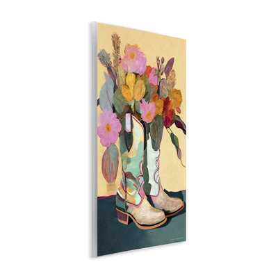 «Bright Cowgirl Florals», art mural sur bois par Reinders