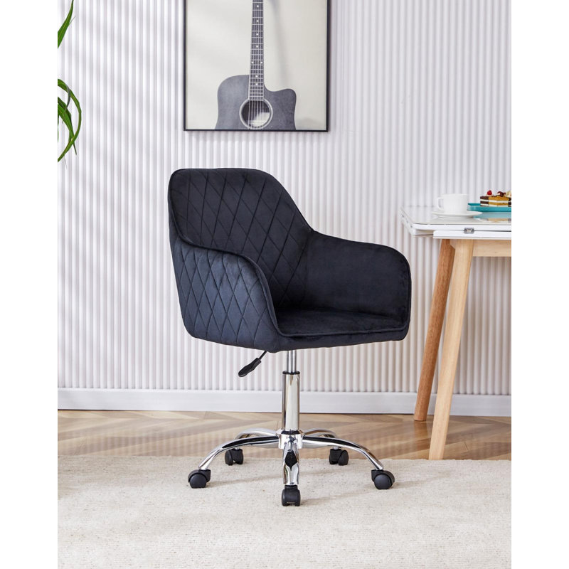 Orkanger Velvet Task Chair, Black