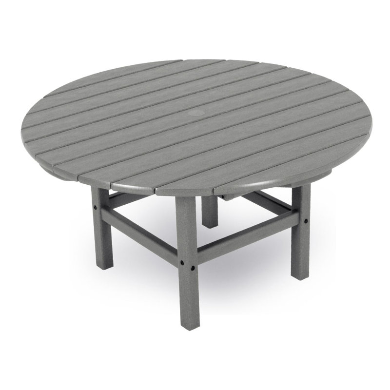 POLYWOOD Round 37" Conversation Table, Slate Gray