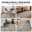 Tapis intérieur / extérieur à motif abstrait en lin crème-256085708