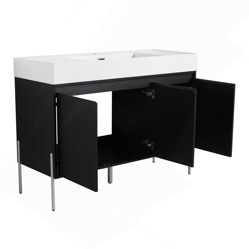 Meuble-lavabo autoportant 48 po avec lavabo en résine