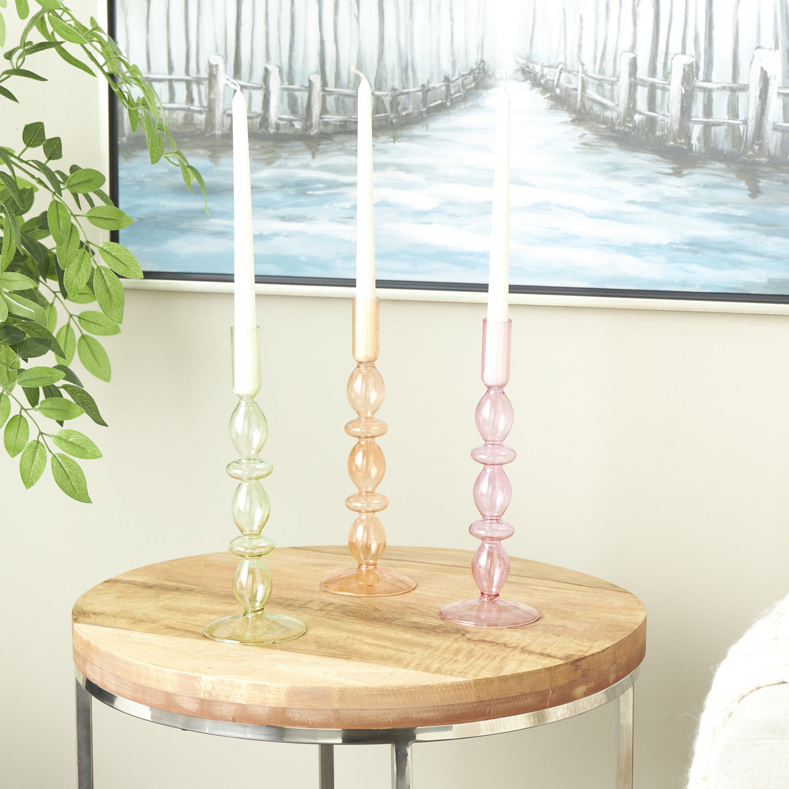 Glass Candlestick Holder